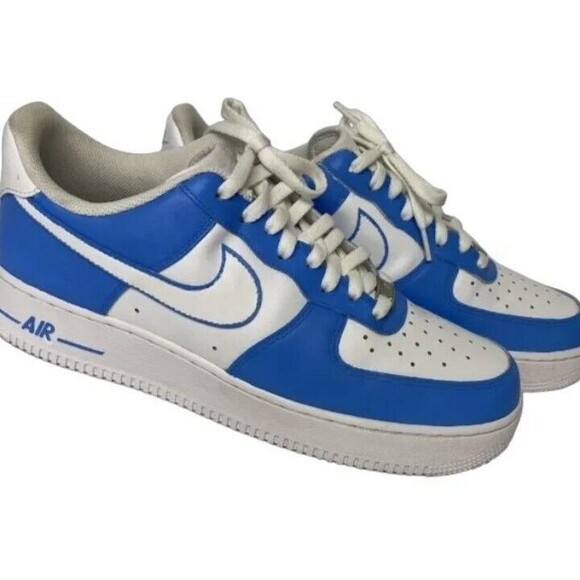 Nike Air Force 1 '07 CW2288-111 White Blue Sneakers Size US 11 Mens 12.5 Women - Picture 2 of 12